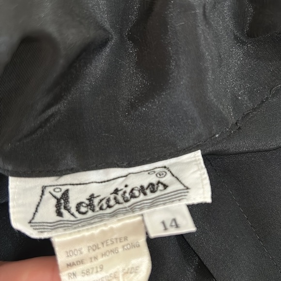 VINTAGE NOTATIONS BLACK BUTTON DOWN LONG SLEEVE JEWELED BLOUSE 14 women’s - Picture 8 of 8